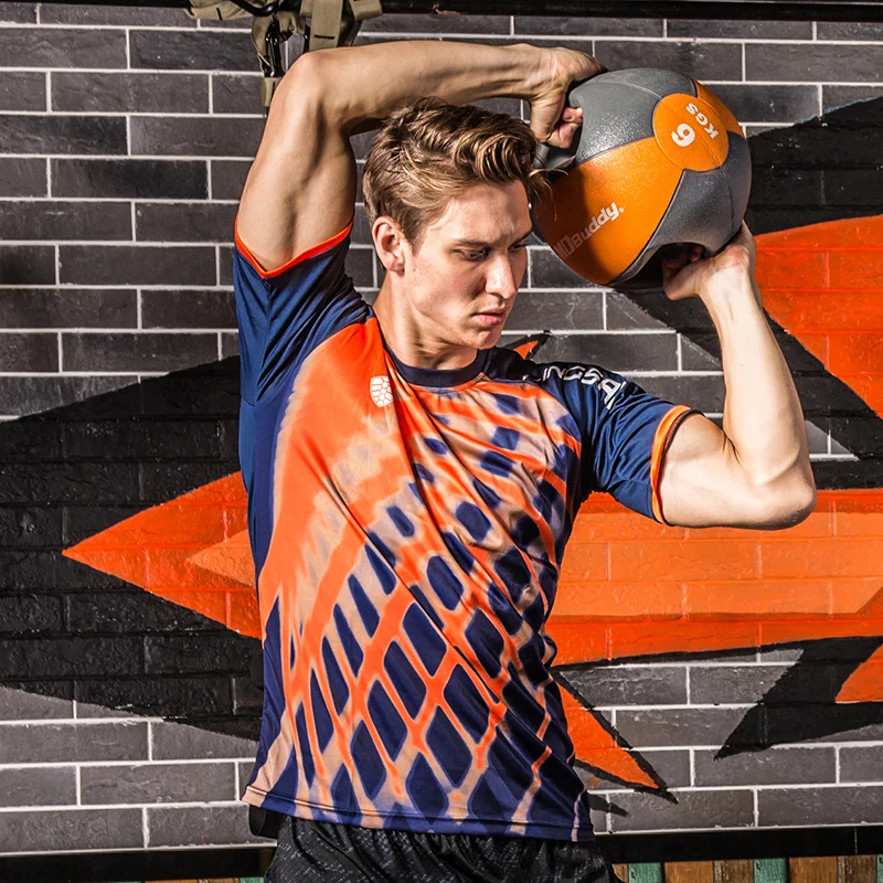 FANNAI Sport T Shirt Men Tops Tees Quick Dry Shirts Printing Fitness Men's Running Short sleeve Sports Soccer badminton Shirt