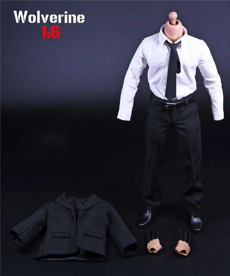 X-man Росомаха, Логан 1/6 масштаб деловой костюм комплект одежды с когтями для 12 дюймов фигурки Куклы тела