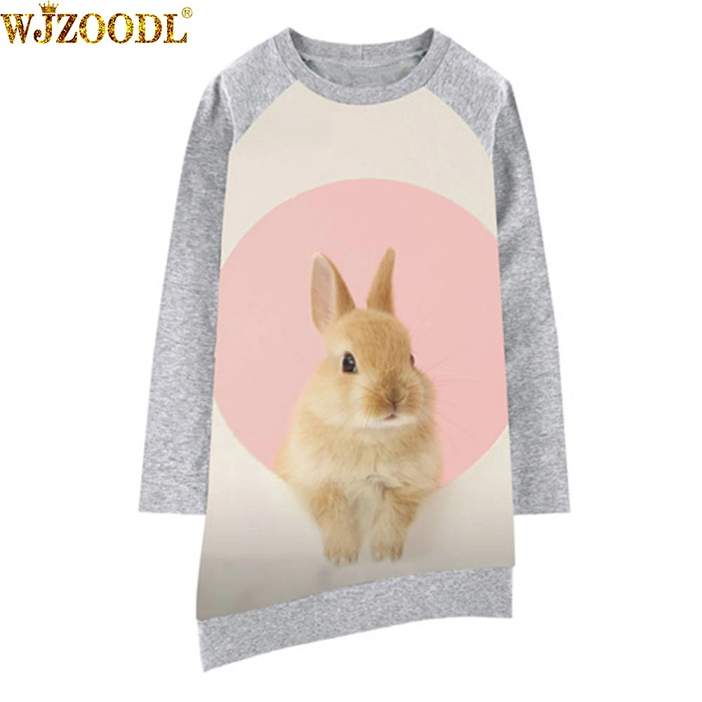 

Baby kids fashion Children dress Autumn Dress European and American Style Brand baby Girls nice Lovely rabbit printing