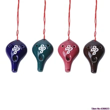 6 отверстий окарина керамика Alto A C глазурь музыкальный инструмент флейта подарок изысканный Королевский синий/зеленый/кофе