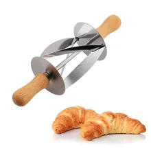 Режущий ролик из нержавеющей стали круассан, хлеб производитель колеса тесто Кондитерская деревянная ручка Ножа Инструменты для выпечки для кухни