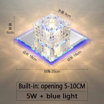 Каит современный светодиодный Кристалл Потолочный круговой светильник мини свет для Гостиная Кухня - Цвет корпуса: W18CM inside