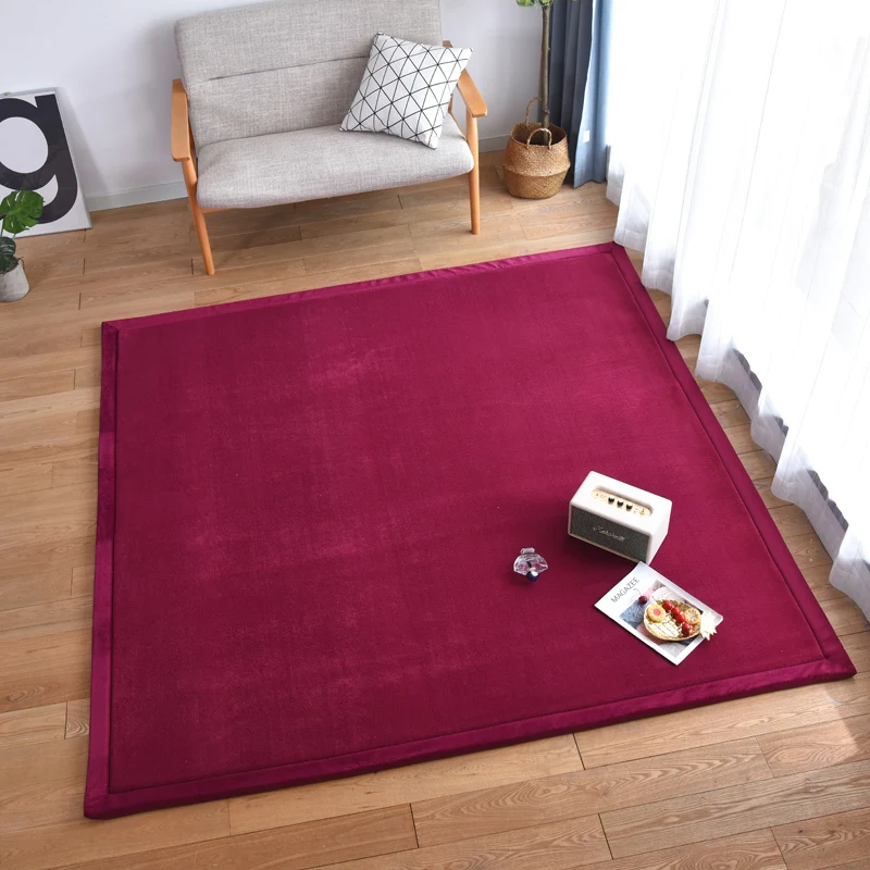 Новое поступление коврики татами толстый коралловый флис ковер гостиная диван коврик для спальни детский ползающий коврик кровать Противоскользящий ковер