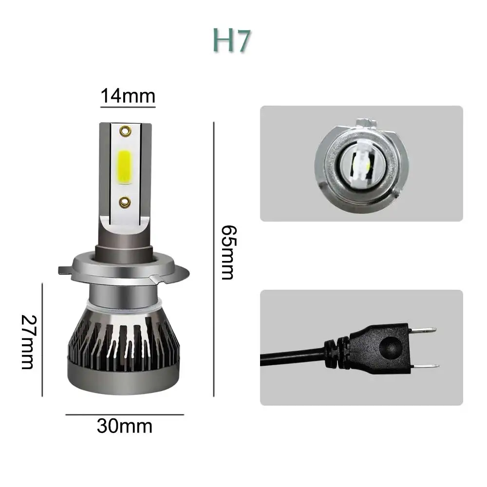 Panduk светодиодный головной светильник 12V 24V H1 H4 H7 автомобильный светильник 9005 9006 Led H3 H11 9012 светодиодные лампы 6000 К 36 Вт мини автомобильные аксессуары 2 шт