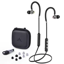 Avantree Hi-Fi de Doble Controlador Bluetooth En La Oreja Los Auriculares con Micrófono y auriculares Con Aislamiento de Ruido Auricular Ajustable Inalámbrica-AS20