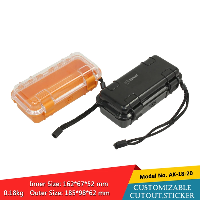 

waterproof plastic hard tool carrying case pp and abs weatherproof equipment tool case with Sponge inside 185x98x62mm szomk