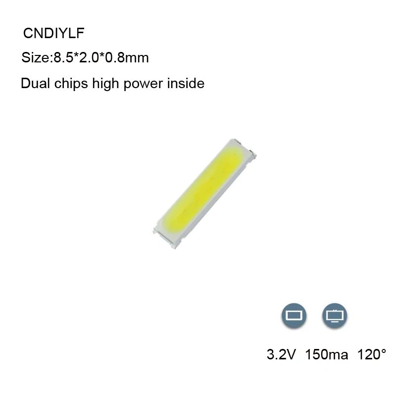 Быстрая ТВ Подсветка светодиодный 8520 3V 150ma холодный белый 120 градусов с защитным устройством особая светодиодный Подсветка ТВ