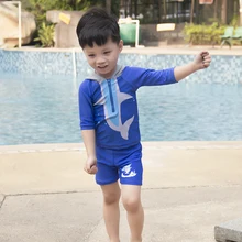 Купальный костюм для мальчиков из двух предметов, детский купальный костюм с шапкой, надувные изделия для плавания, детская одежда для пляжа, купальный костюм-SW925