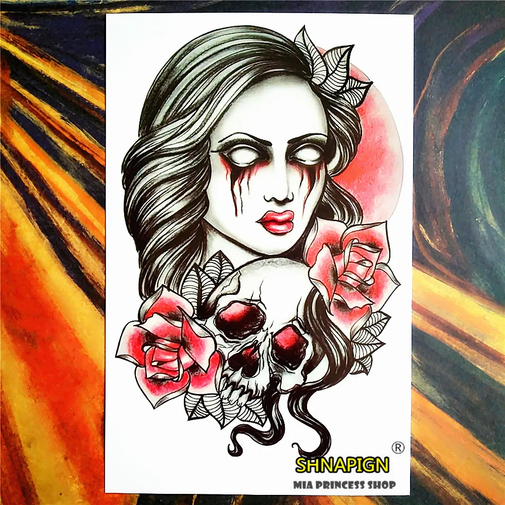 Online Shop SHNAPIGN Perdarahan Penyihir Temporary Tattoo Body Art