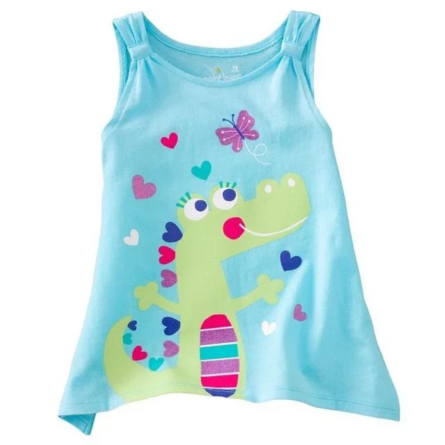 Vidmid для девочек одежда без рукавов; Детские хлопковые летние футболки для грудничков футболки топы для девочек; K6273 футболка с цветочным принтом; костюмы детская одежда топы - Цвет: as photo