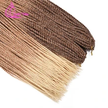 Рафинированные волосы, вязанные крючком, Сенегальские скрученные косички, синтетические африканские косички, Омбре, коричневый, синий, плетение, волосы для наращивания, 30 прядей/упаковка