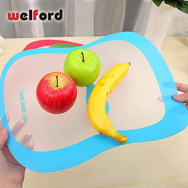 

4 Style Transparent Plastic Chopping Blocks Board Flexible Kitchen Cutting Board Breadboard Non-Slip Cutting Block New Arrival