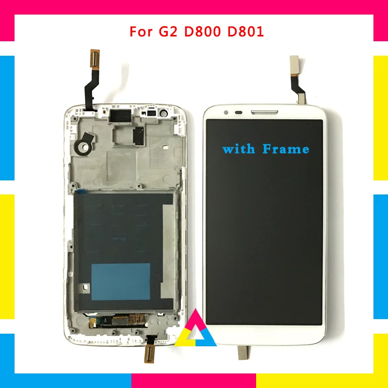 

LCD Display Screen With Touch Screen Digitizer Assembly For LG G2 D800 D801 D803 Black White No Frame or with Frame