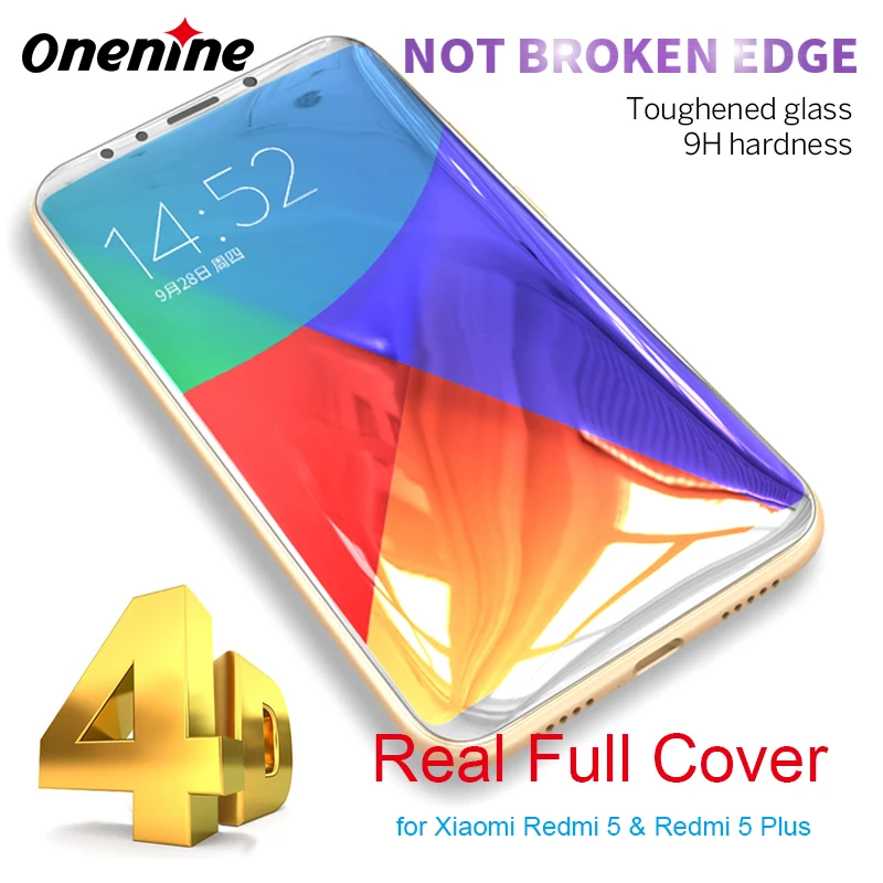 

4D Full Cover Tempered Glass for Xiaomi Redmi 5 Screen Protector 9H Hardness 3D Curved Protective Film Redmi 5 Plus Redmi5 Plus