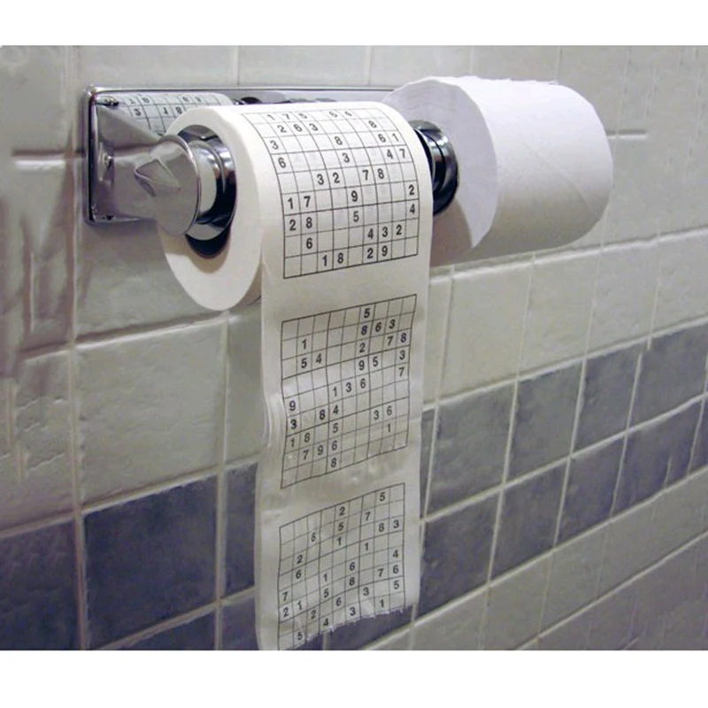 

High Quality 1 Roll 3 Ply Virgin Wood Pulp Toilet Tissue Novelty Funny Number Sudoku Printed Paper Bathroom Supplies Puzzle game