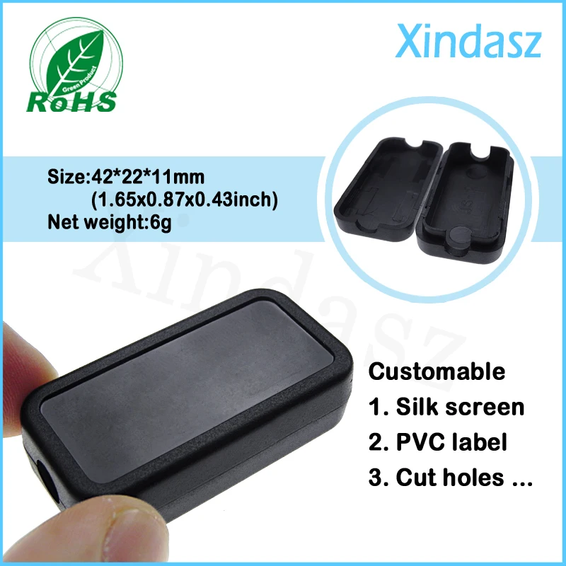 

(10pcs/lot) Free shipping 42*22*11mm plastic enclosure small boxes for electronics