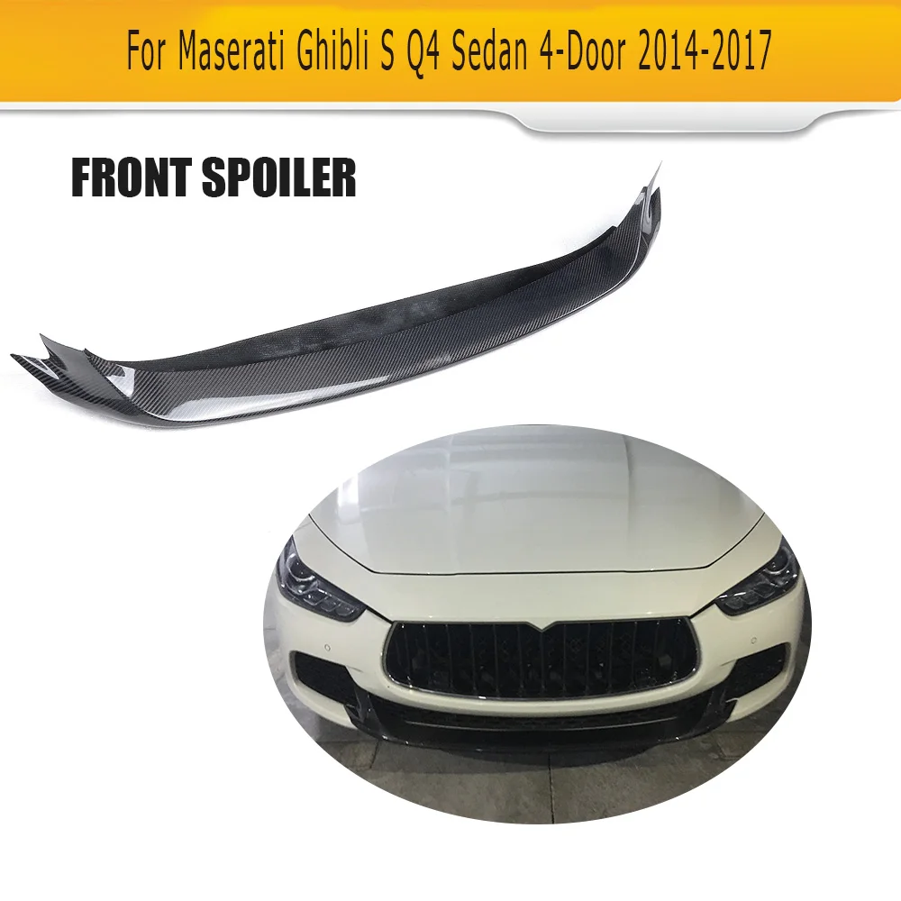 

Carbon Fiber Front Bumper Lip Apron Spoiler for Maserati Ghibli S Q4 Sedan 4 Door 2014 - 2017 Car Styling
