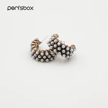 Peri'sbox, античные золотые цветные открытые маленькие серьги-кольца для женщин, Винтажные серьги с несколькими жемчужинами, серьги на свадебную вечеринку, Brincos