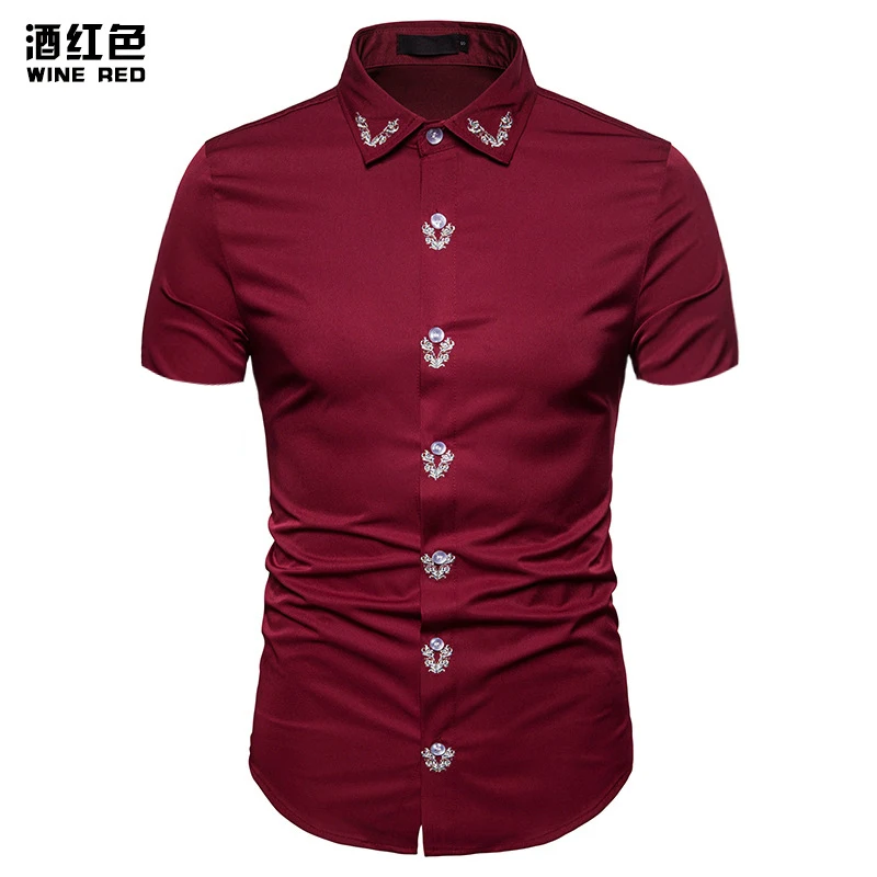 FFXZSJ Лето Мода Тотем вышитые рубашки slim fit короткий рукав Camisas в 2018 новая кнопка Повседневная рубашка Этническая рубашка для мужчин