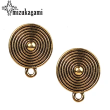2017 New 10pcs/lot Zinc Alloy Retro Gold Concentric Circles Earring Base Earring Connector For DIY Earrings Accessories
