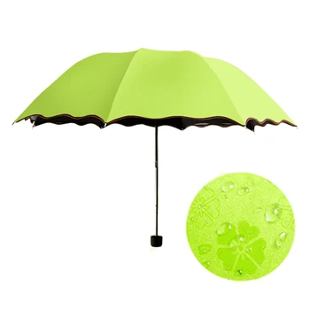

women's umbrella 2015 New Arrival Princess Magic Flowers Dome Parasol Sun/Rain Folding Umbrella Hot Sale Color umbrella