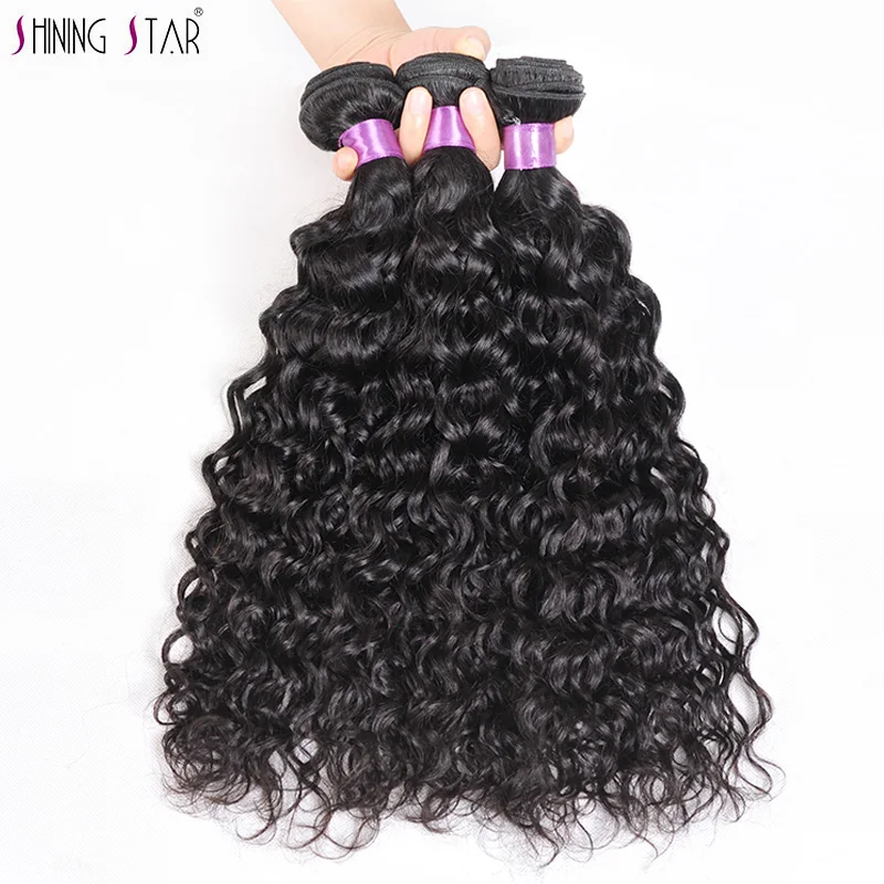 Brazilian Hair Natural Water Wave Bundles Shining Star 100% Human Hair Bundles 1/3/4 Pcs Non Remy Weave Extensions Weft Notangle Brazilian Hair Natural Water Wave Bundles Shining Star 100% Human Hair Bundles 1/3/4 Pcs Non Remy Weave Extensions Weft Notangle
