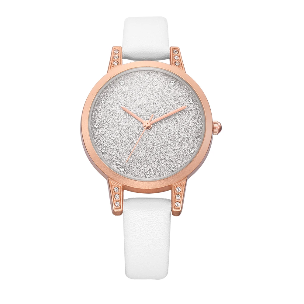 REBIRTH модные часы женские Стразы кварцевые часы relogio feminino женские наручные часы для молодых девушек нарядные часы reloj mujer - Цвет: Белый