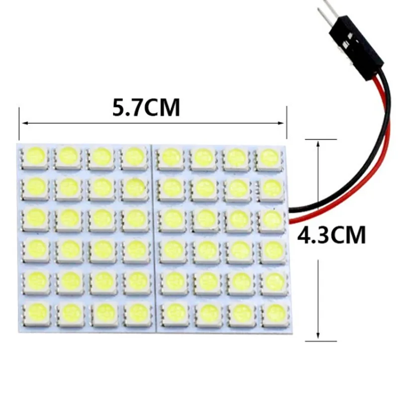 1 шт гирлянда T10 BA9S светодиодный Панель Потолочные плафоны салона Чтение плиты Панель свет потолка крыши Проводная Лампа Белый 5050 48SMD