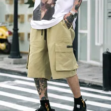 Бренд Tide, японские модные шорты Карго с несколькими карманами, мужская повседневная одежда, Харадзюку, хаки, зеленый цвет, уличная одежда, короткие штаны