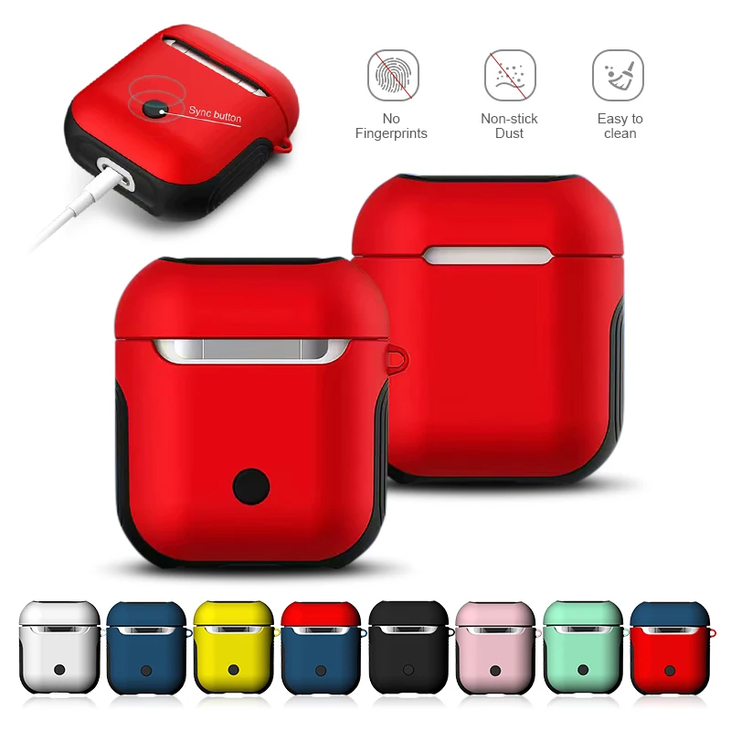 Мягкий ТПУ + ПК армированный силиконовый чехол для Apple Airpods противоударный