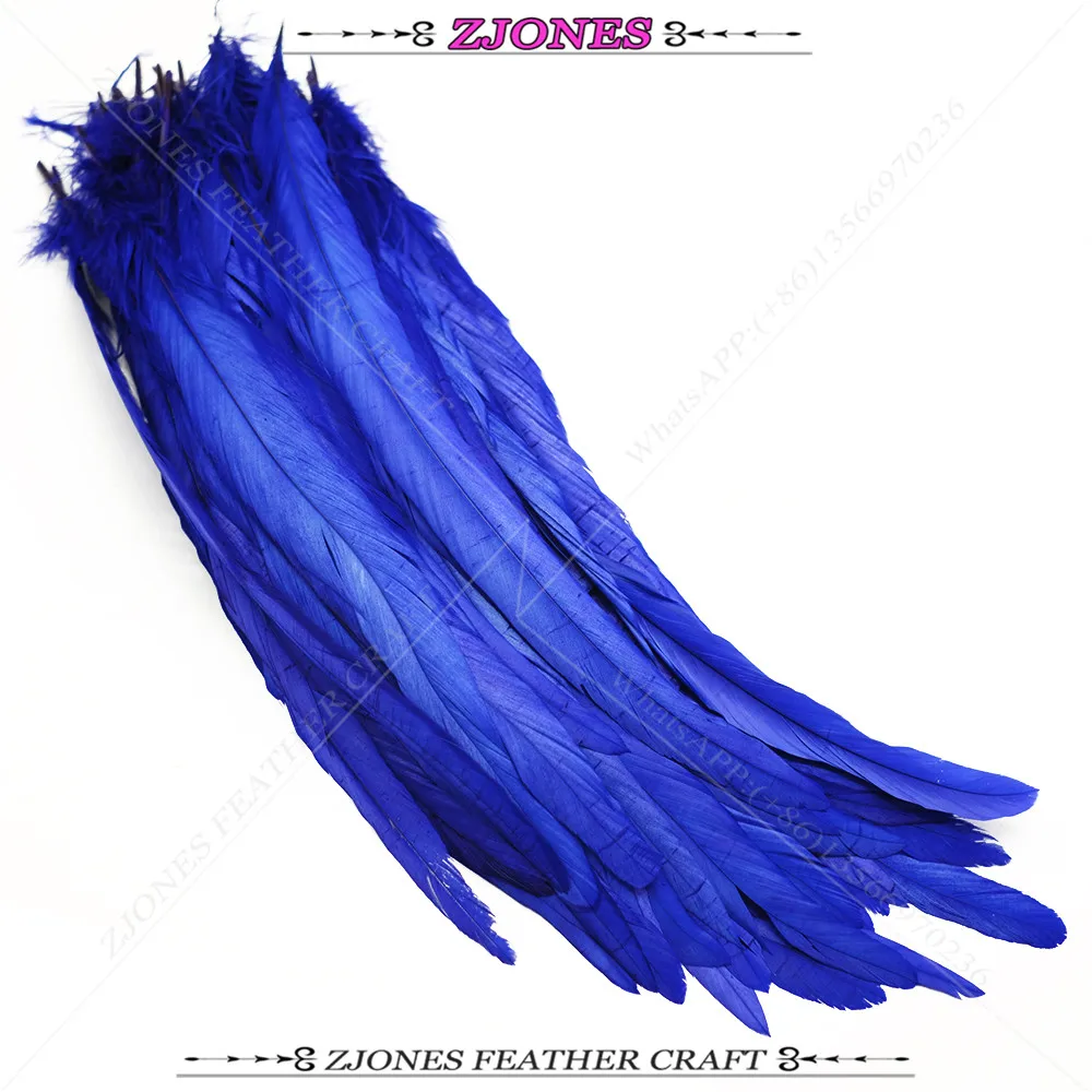 Wholesale 100pcs / lot of beautiful royal blue rooster feathers Dyed