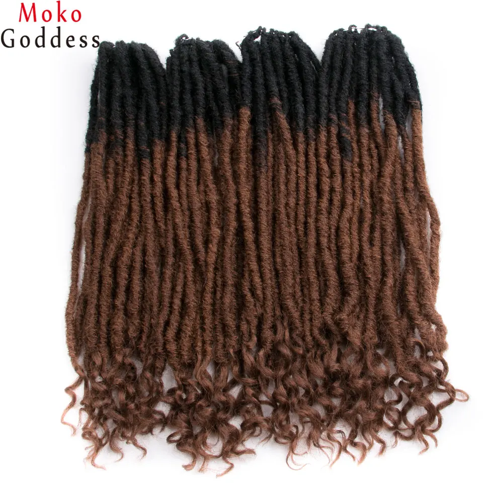 Mokogoddess вязание крючком волосы для наращивания Faux locs вьющиеся плетеные пряди плетение волос оптом синтетические волосы Омбре косы