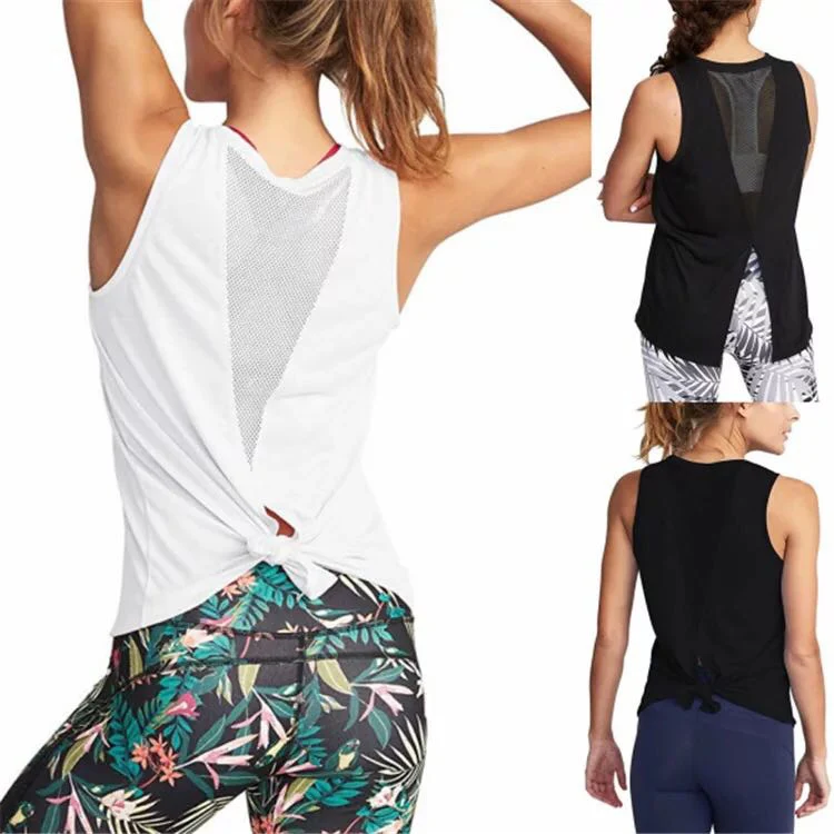 Women Sport Vest Fitness Tank Top Athletic Undershirt Yoga Gym T-Shirt Quick Dry