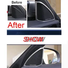 2 ШТ. Новый Автомобиль DIY ABS Матовый Столп Твитер Декоративный Свет Обложка Чехол для Benz C Класса 2015 C180l C200l Часть Аксессуары