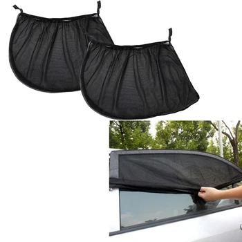 

2Pcs Car Curtain Car Sun Visor Rear Side Window Sun Shade Mesh Fabric Sun Visor Shade Cover Shield UV Protector Sunshade Curtain
