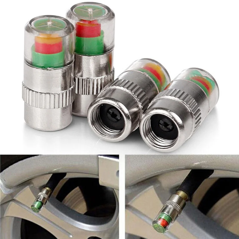 

4pcs Car Tire Pressure Gauge Indicator Alert Monitoring Value Cap Sensor for Automobiles Auto Car Accessories Tire Accessories