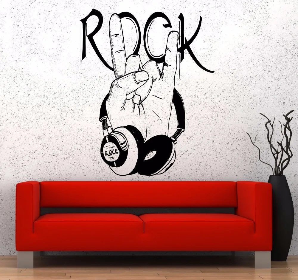 Music Headphones Rock Sign Guaranteed Quality Wall vinyl Decalwall