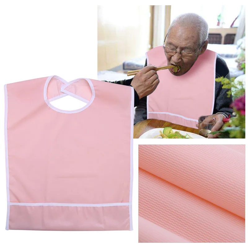 Регулируемый Повтор для взрослых нагрудник для еды водонепроницаемый обеденный нагрудник одежда чехол для одежды для пожилых людей фартук Уход Инструменты - Цвет: Orange Pink