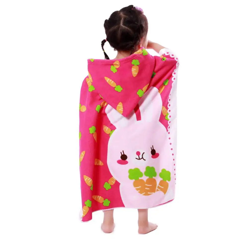 

Kidlove Children Cartoon Print Hooded Bath Towel Beach Towel Cloak for Kids