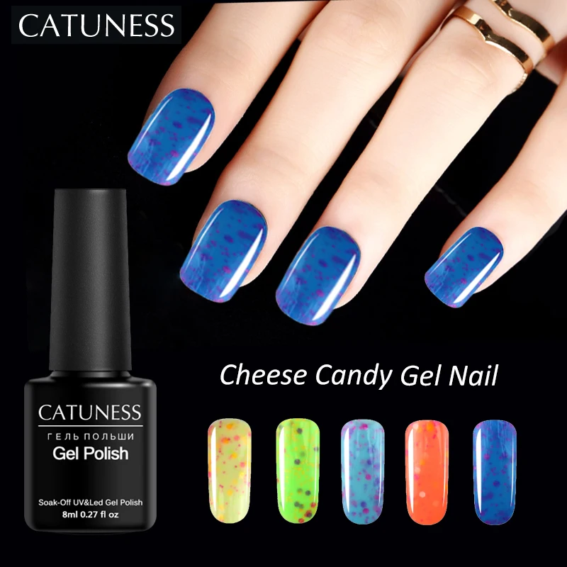 CATUNESS отмачиваемый лак для ногтей Лаки гель эмаль Полупостоянный УФ модный дизайн