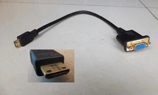 

30cm/12" 1FT Mini Free Shipping HDMI Male to VGA HD15 Female Connector Cable,Adapter Converter Cord,(Not For Standard HDMI)