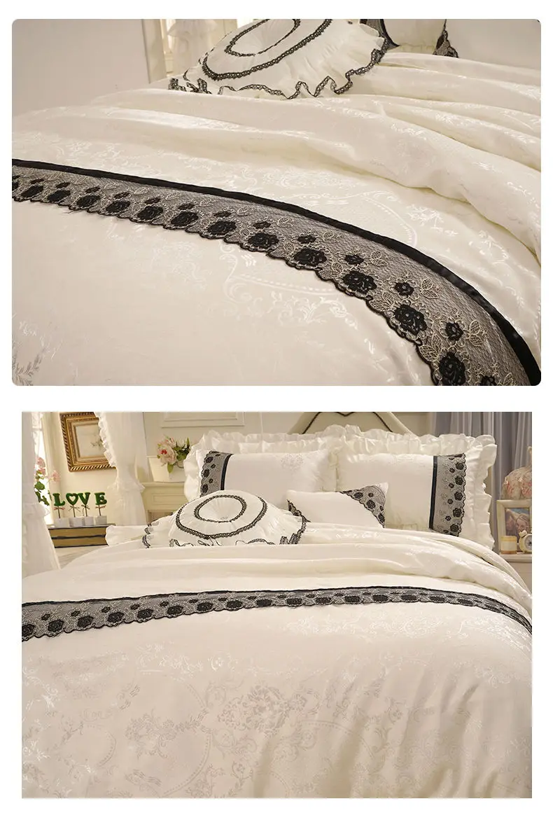 black lace wedding bedding set king size 05