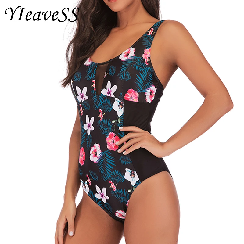 One Piece Swimsuit Plus Size Swimwear Women Push Up Bathing Suit Vintage Monokini Bodysuit Beach Wear High Cut Swim Suit