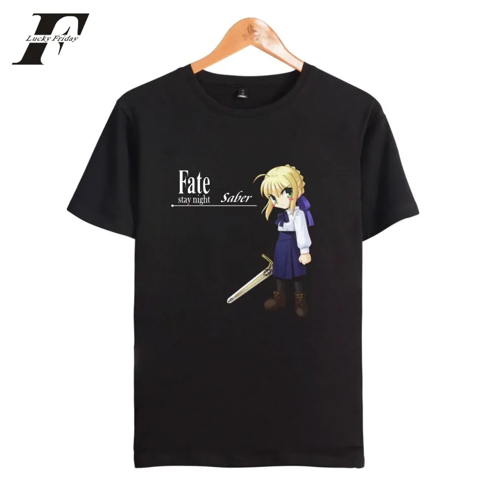 LUCKYFRIDAYF 2017 Fate Stay Night Anime camisa masculina летние мужские/женские футболки хлопковая