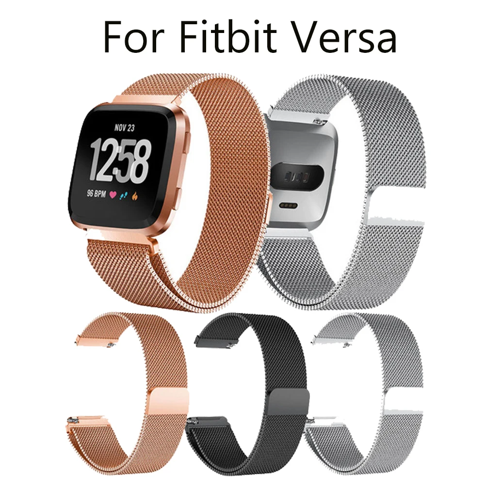Металлический браслет из нержавеющей стали для Fitbit Versa ремешок Wri мужчин и женщин