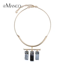 Камень геометрический ожерелье смола кристалл ожерелья металла воротник колье себе ожерелье colgantes mujer eManco