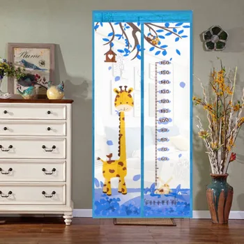 

2018 Magnetic Mosquito Door Screen Giraffe Design Colorful Encrypted Soft Yarn Automatically Shut Curtain Anti Insect Mesh Door