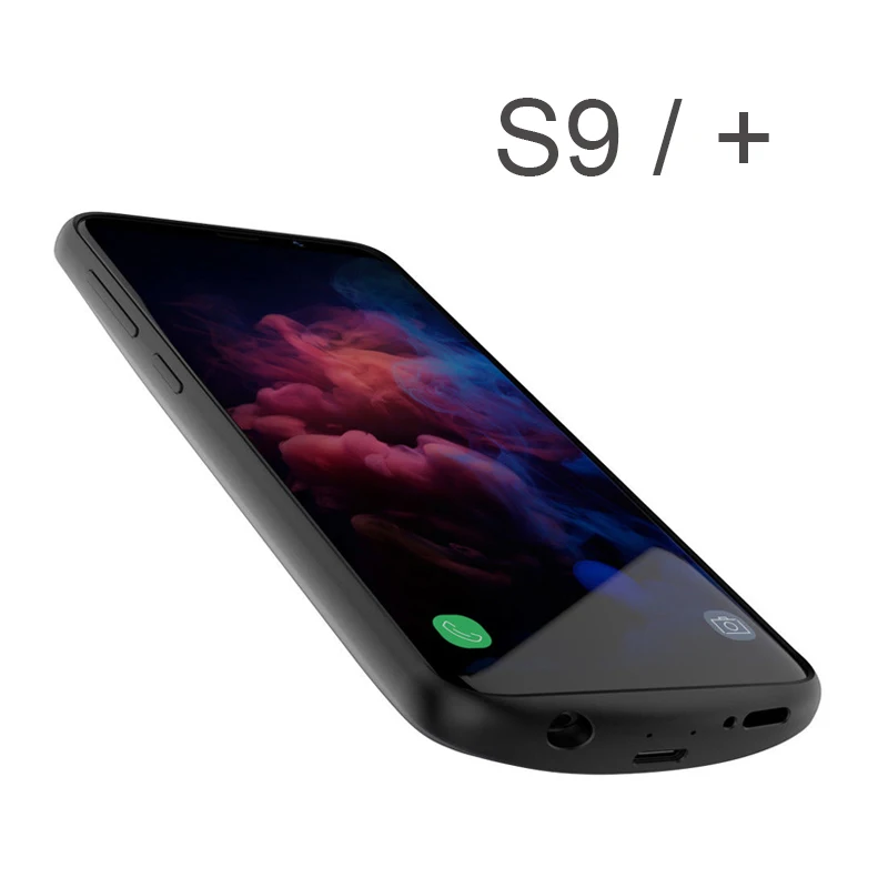 

Battery Case Charger Cover For Samsung S9 Extended Portable Power Bank Charging Silicone Edge Fabric Shell For Galaxy S9 Plus