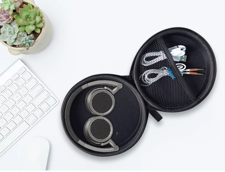 Liboer Headphone Hard Case Bag Portable with Zipper Black Headphone Boxes Case Large Big for Edifier H690 AKG Y45 Headset B&O A1 13