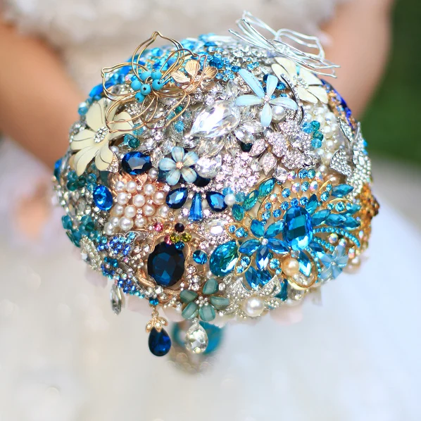 Lake-blue-brooch-font-b-bouquet-b-font-B